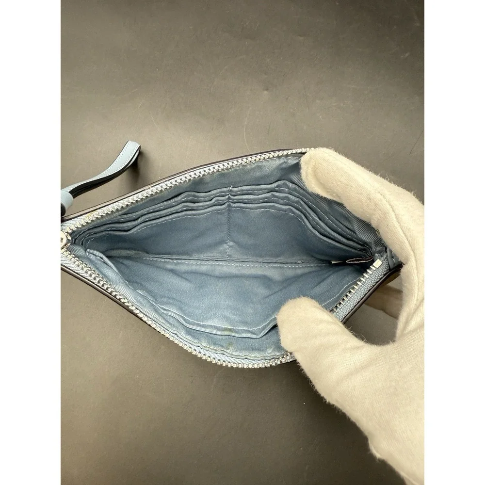 Coach Wristlet F58695 With‎ Light Blue Accents